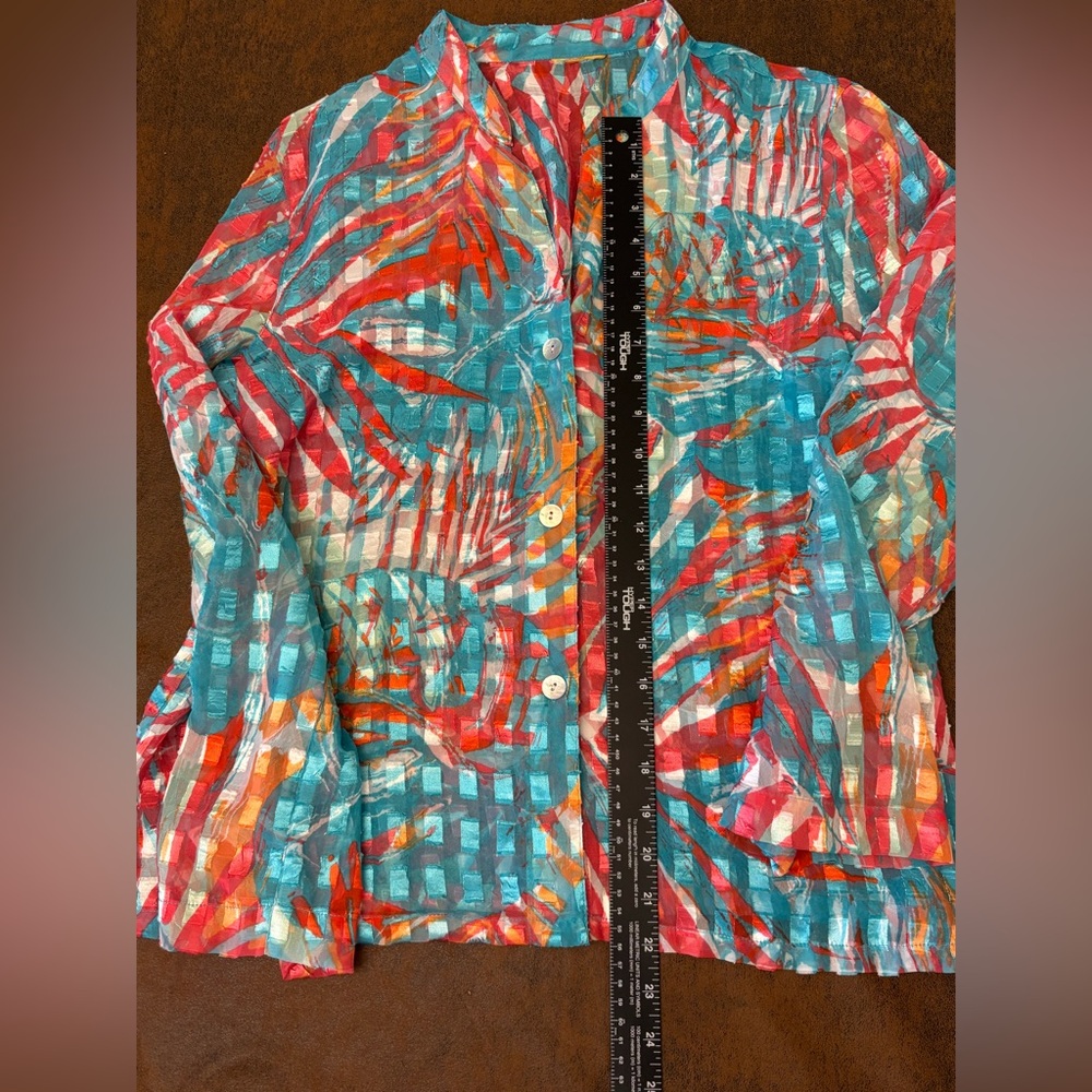 Ruby Rd. Colorful Sheer Blouse‎ - Picture 4 of 5